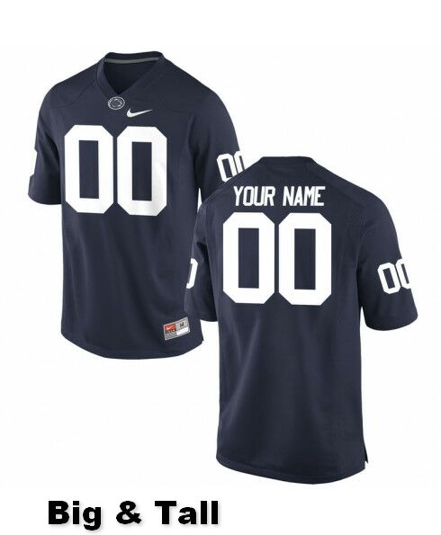 NCAA Nike Men's Penn State Nittany Lions Custom #00 College Football Authentic Big & Tall Navy Stitched Jersey BGX1398FA